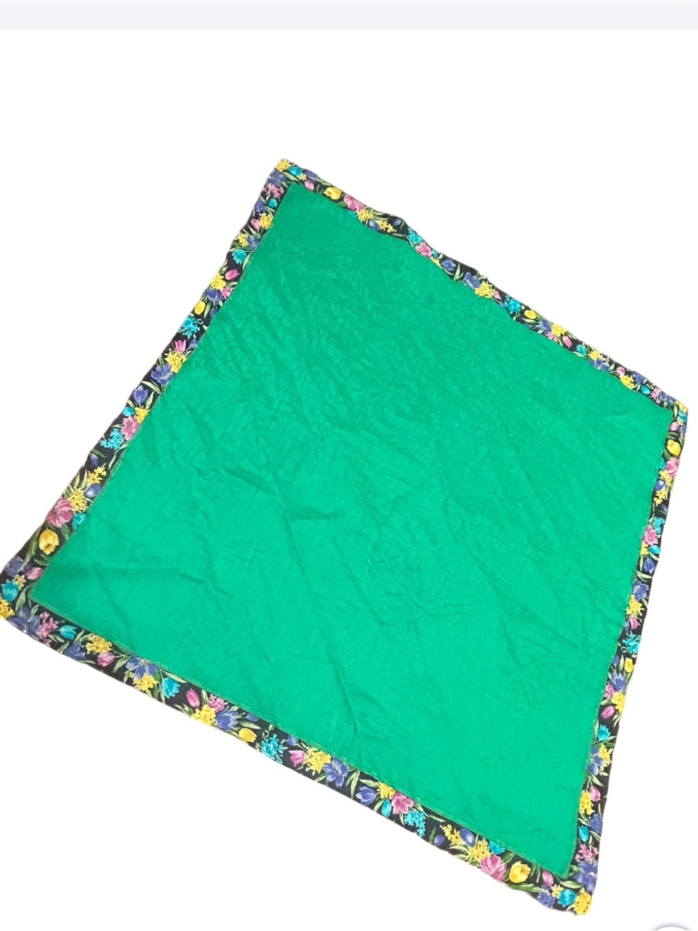 Givenchy Scarf Handkerchief Emerald Green Floral